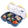 Blue Bento Box Simple Easy Leak Proof BPA Free 5 Compartment Cute Compact bento lunch box for Work Travel 50 Ounces