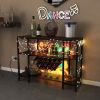 Simple Industrial Wine Rack Wine with Storage Shelves