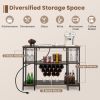 Simple Industrial Wine Rack Wine with Storage Shelves